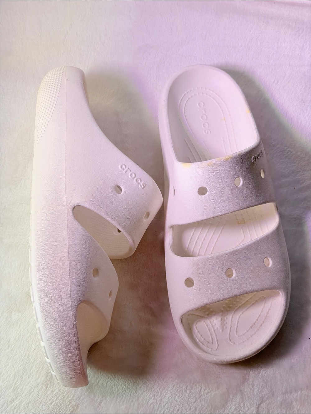 CROCS Classic Dual-Strap White Slide - Picture 5 of 10